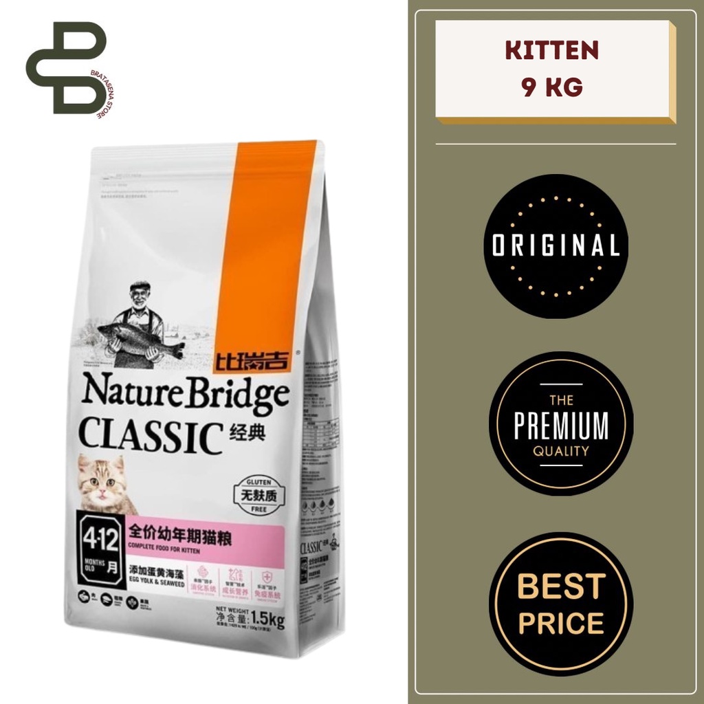 NATURE BRIDGE CLASSIC KITTEN CAT FOOD 9 KG FRESHPACK (KHUSUS GOJEK/GRAB)