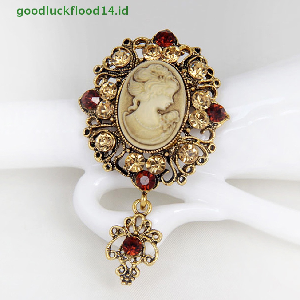 [GOOGFOUR] Hot Cameo Victorian Style crystal Pesta Pernikahan Wanita Liontin Bros Pin [TOP]