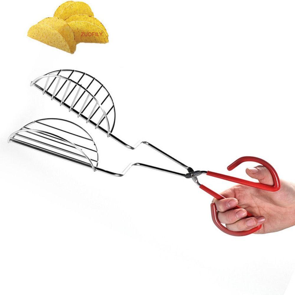 [Elegan] Taco Shell Maker Press Dapur Kreatif Dengan Gagang Karet Tahan Lama Alat Penggoreng Pancake Jepit Taco Holders