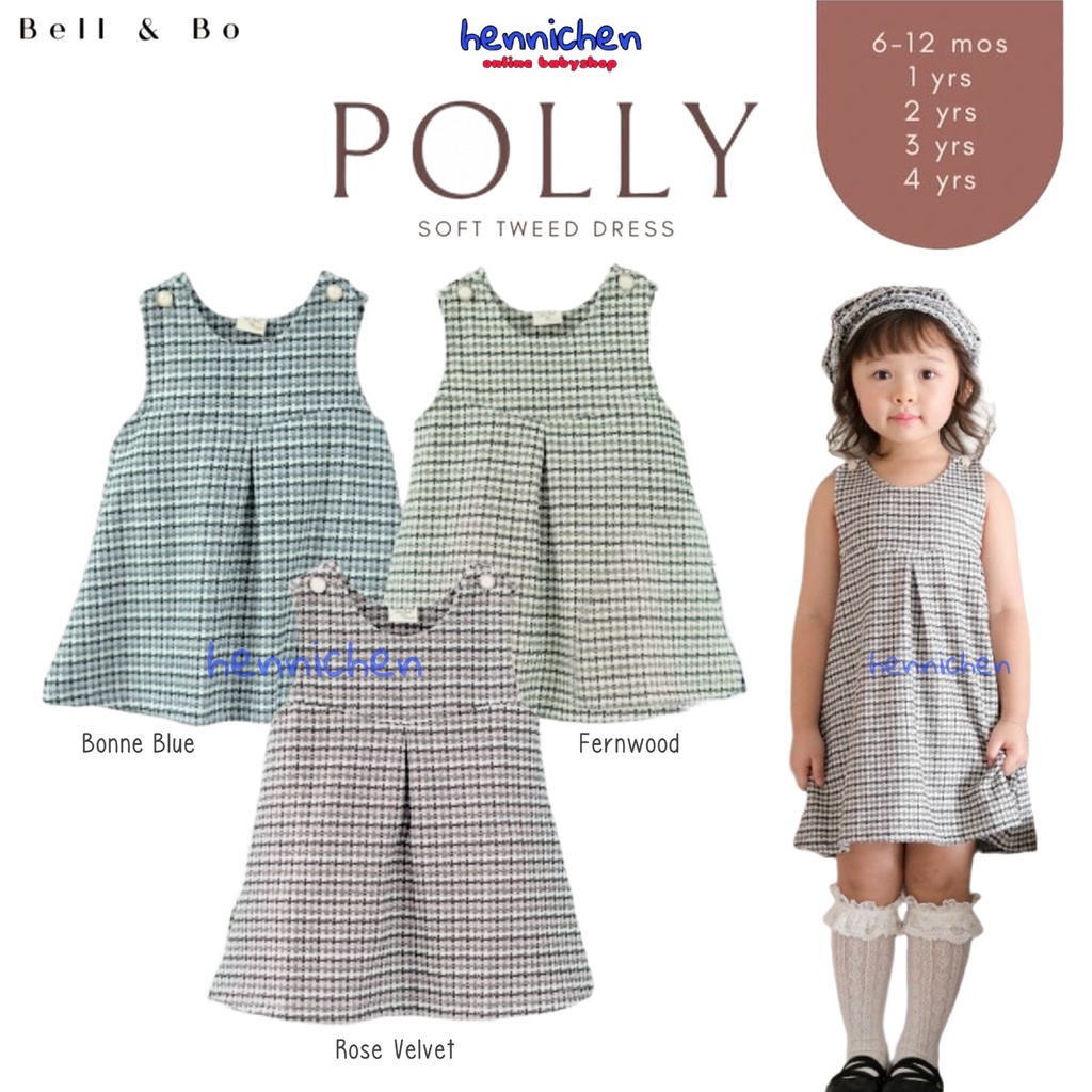 BELL AND BO POLLY SOFT TWEED DRESS DRESS ANAK PEREMPUAN 6 BULAN - 4 TAHUN