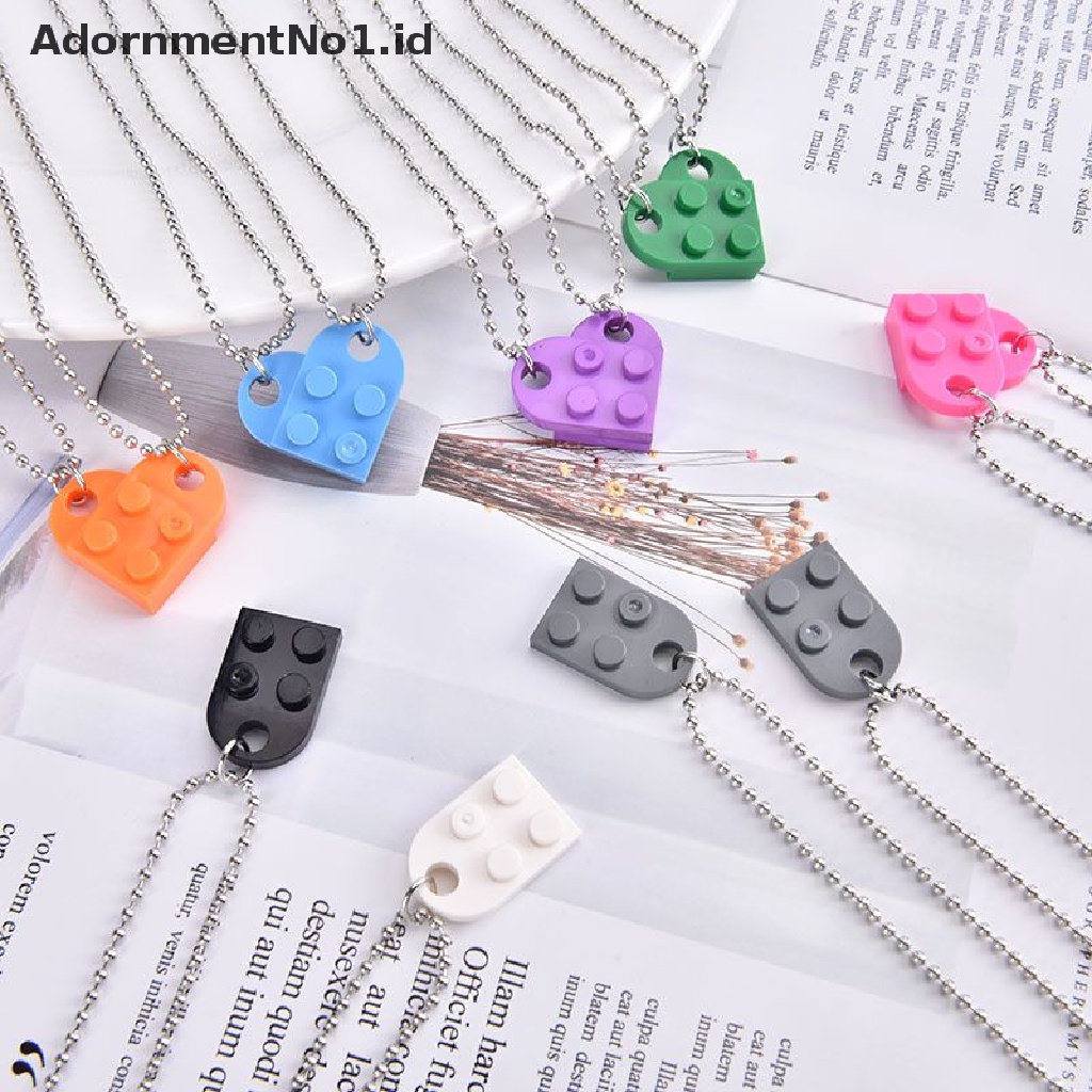 [AdornmentNo1] 2pcs Lucu Cinta Hati Bata Liontin Kalung Pasangan Persahabatan Wanita Pria Element [ID]