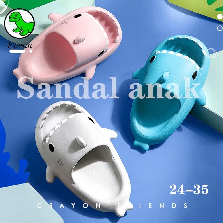COD Komin Sandal Hiu Anak Laki Laki Sharky Sandal Baby Shark Dewasa Sendal Anak Perempuan Shark Cart