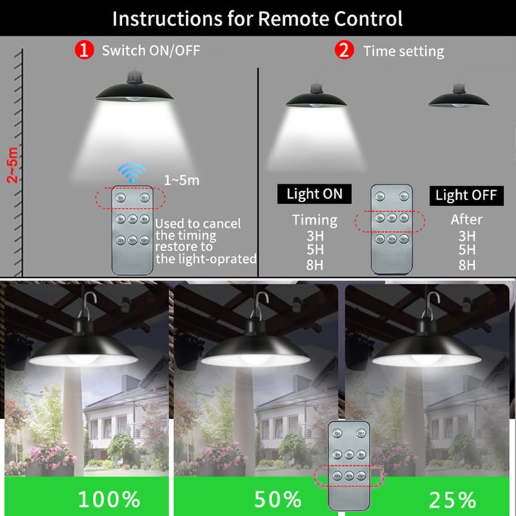 Head Solar wall light Lampu Taman Tenaga Surya Gantung LED Solar Lamp IP65 Waterproof Outdoor 50W