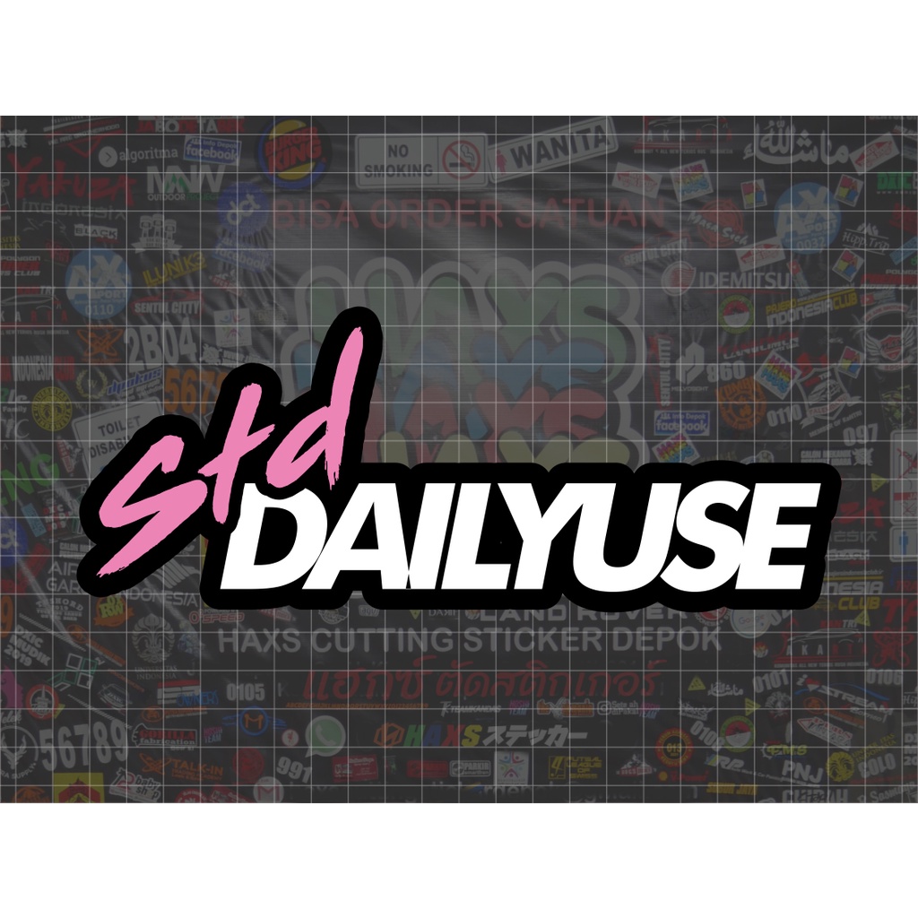 Cutting Sticker STD dailyuse Ukuran 25 Cm Untuk Motor Mobil