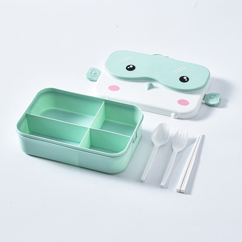 Kotak Bekal Bento Lunch Box Lucu Owl Free Cutlery Sendok Garpu Sumpit