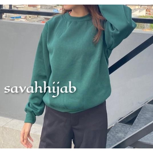 SWEATER BASIC POLOS BAHAN TEBAL / SIZE M - XXL / UNISEX (PRIA DAN WANITA) gramasi 260-270