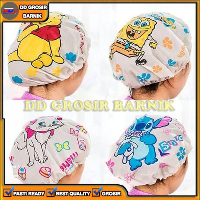 [DGB] SHOWER CAP MANDI ANTI AIR  KARAKTER KARTUN MENDI LUCU