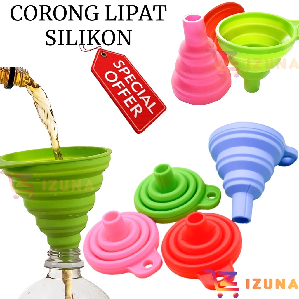 [IZUNA] Corong Mini Silikon Lipat Portable / Corong Air Dan Minyak / Corong Serbaguna / Corong Lipat