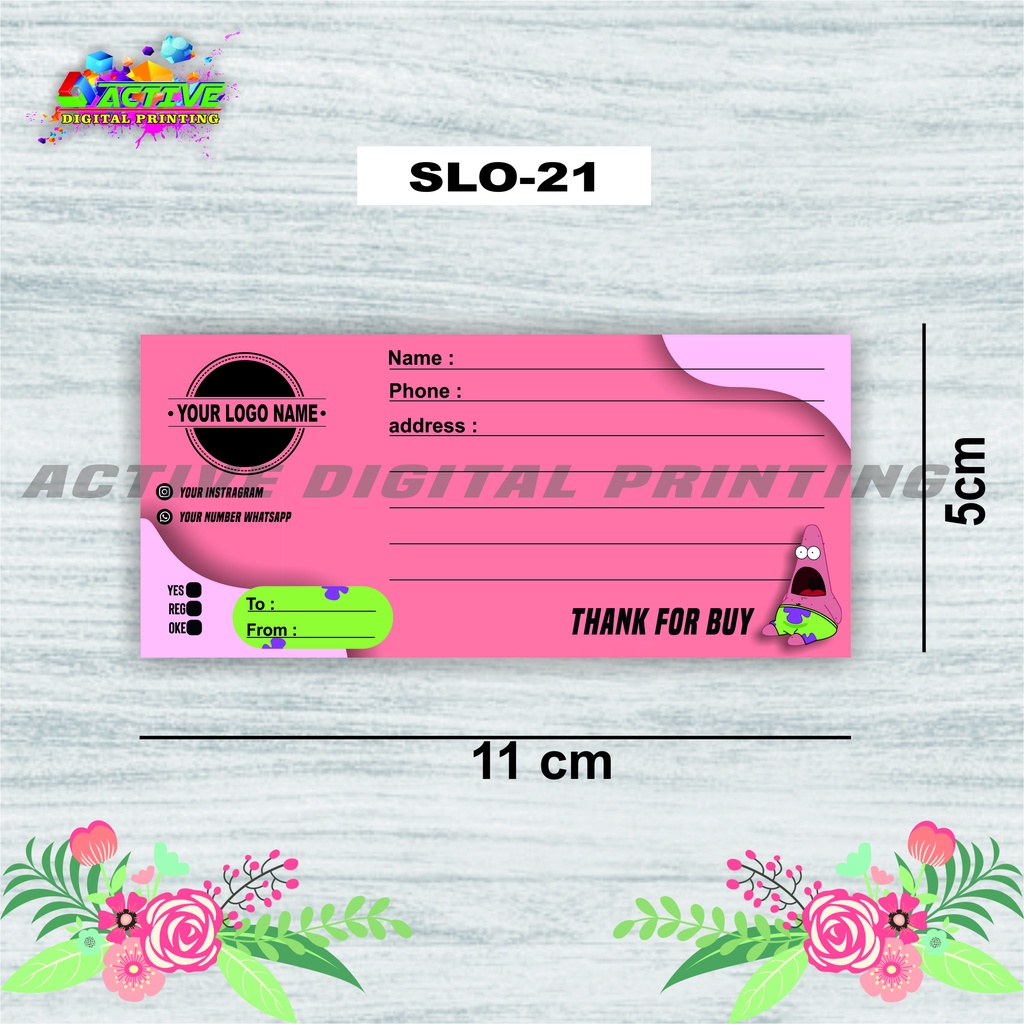 

STIKER LABEL OLSHOP 5X11 CM CUSTOME TEMPLATE