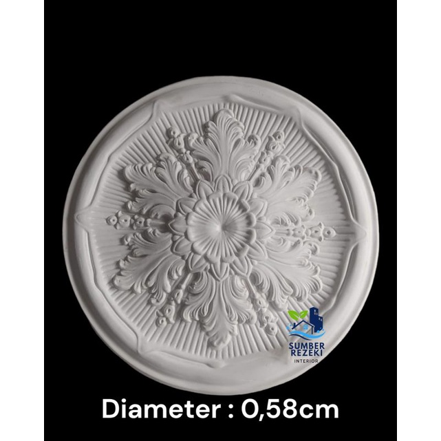 Lis/List Profil Gypsum Plafon, Bunga Lampu Motif Sawi