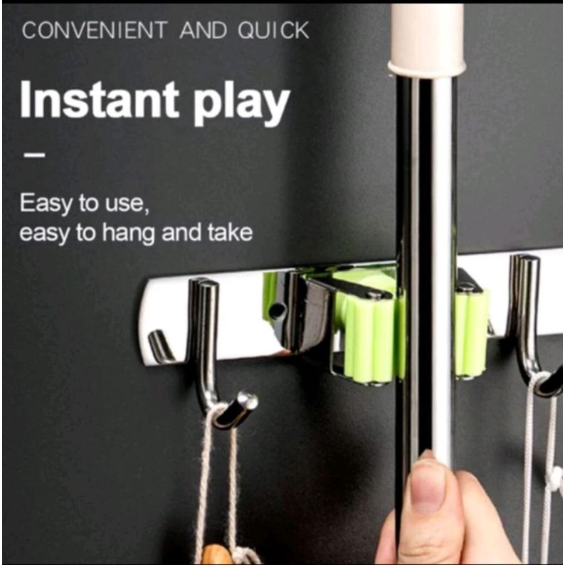 Gantungan sapu/gantungan alat pel/gantungan barang stainless