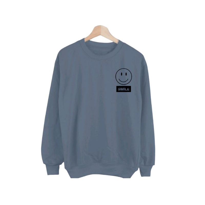 Sweter crewneck jumbo smile oversize  Real  Jumbo 100%  size 2xl 3xl 4xl 5xl 6xl  Pria wanita