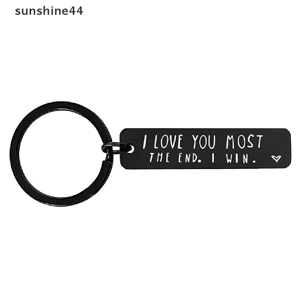 Sunshine Gantungan Kunci Hadiah Untuknya Her I Love You More The End I Win BFF Pacar Pacar Suami Istri Couple Key Ring Pendant.