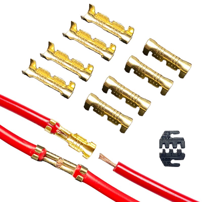 [AIYU] Baju Kaos Distro Pria Wanita Lengan Pendek 50 /100/200Pcs U Shaped 0.3-1.5mm2 Terminal Tab Sisipan Dingin Terminal Konektor Terminal Dingin