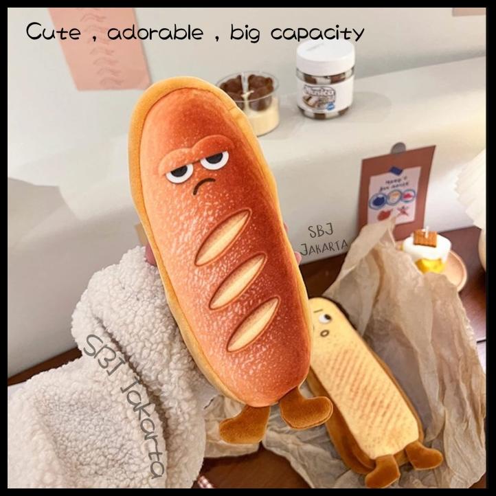 

Tempat Pensil Kain Kotak Pensil Pencil Case Karakter Roti French Toast