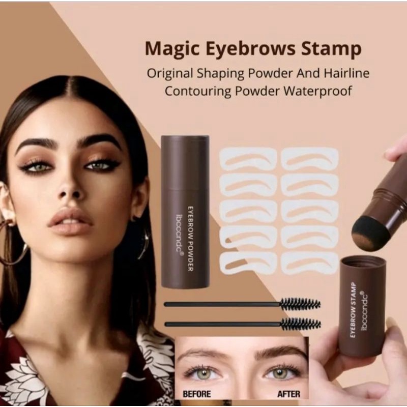 COD Eyebrow Fit Powder Stamp Viral Template Simple Fleksibel Mudah Murah Original 13in1 Lengkap Waterproof Tahan Lama Cetakan Alis Tali Simple Alis Wanita Kosmetik Mata Instan