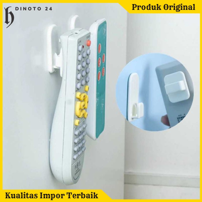 [Rak] Gantungan Remot Ac Tv Rak Tempel Dinding 2 Pasang Warna Putih [Readystok]