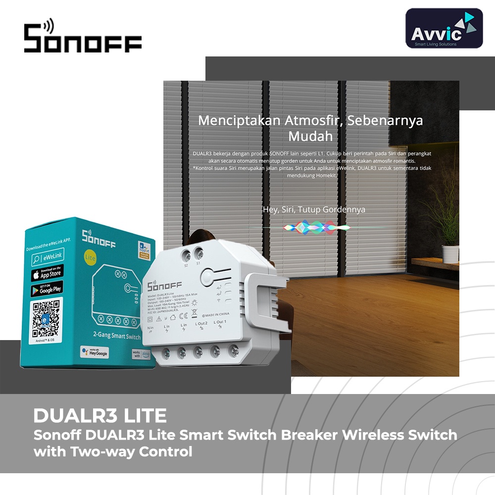 Sonoff DUALR3 Lite Smart Switch Breaker Wireless Switch Smart Home