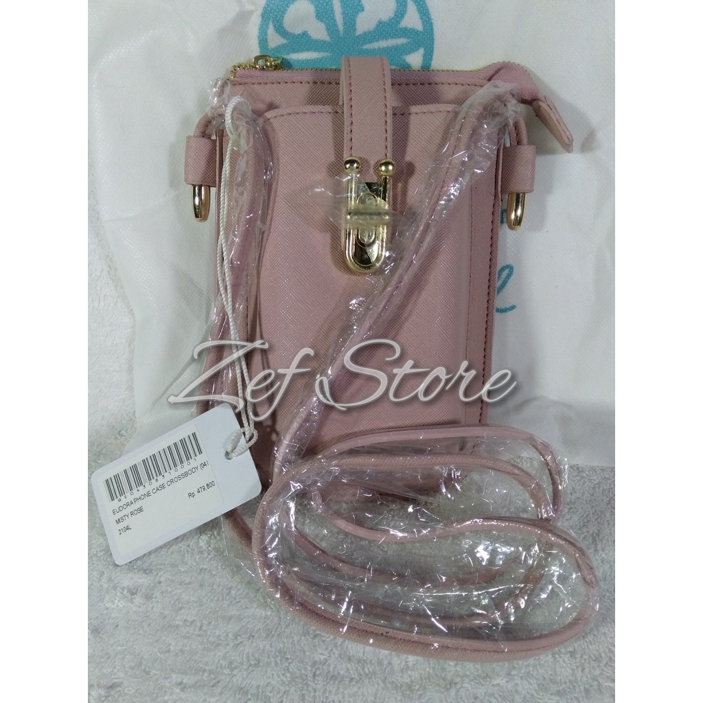 [ORIGINAL] Les Catino Eudora Phone Case Crossbody Sling Bag Tas HP Selempang - Misty Rose