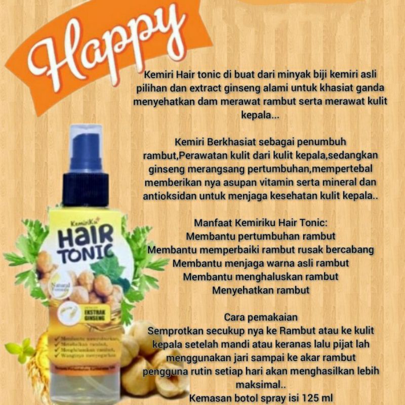 Happy Kemiriku Hair Tonic 125ml / Tonic Kemiri / penyubur rambut