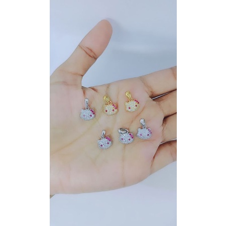 liontin anak variasi model mata putih/perak asli silver 925 lapis emas/perhiasan anak fashion terbaru