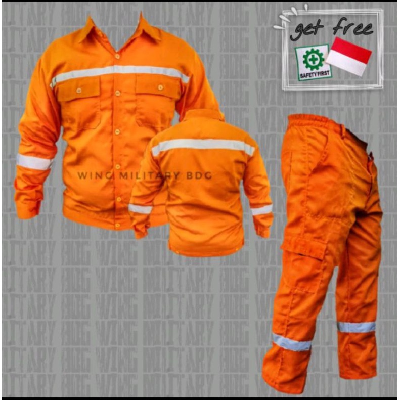 stelan one set kemeja panjang dan celana kerja wearpack