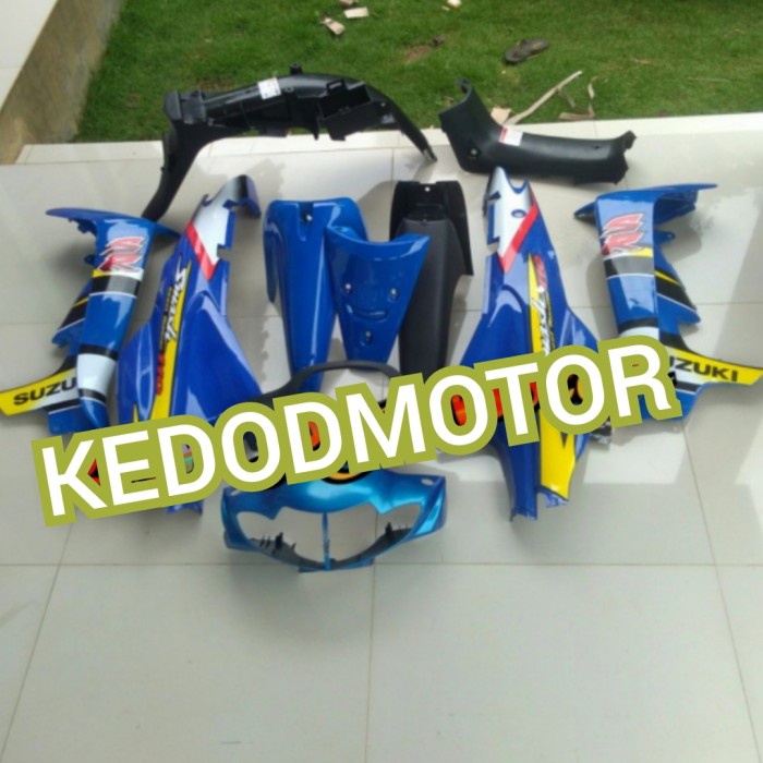 Cover Full Body Bodi Kasar Halus Smash Lama 110 Biru + Striping