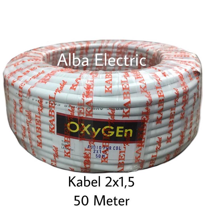 ✓ Kabel Listrik 2x1,5 50 Meter Kawat Kabel NYM OXYGEN 2x1.5 (1 Roll 50 Meter)