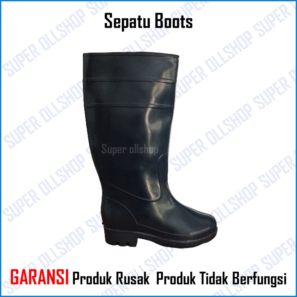 Sepatu Boots Berkebun Sawah Bangunan Anti Air Boot Kerja Proyek Spatu Bot Karet Anti Slip Boat Sapatu But Petani Bots Kebun Warna Hitam Murah