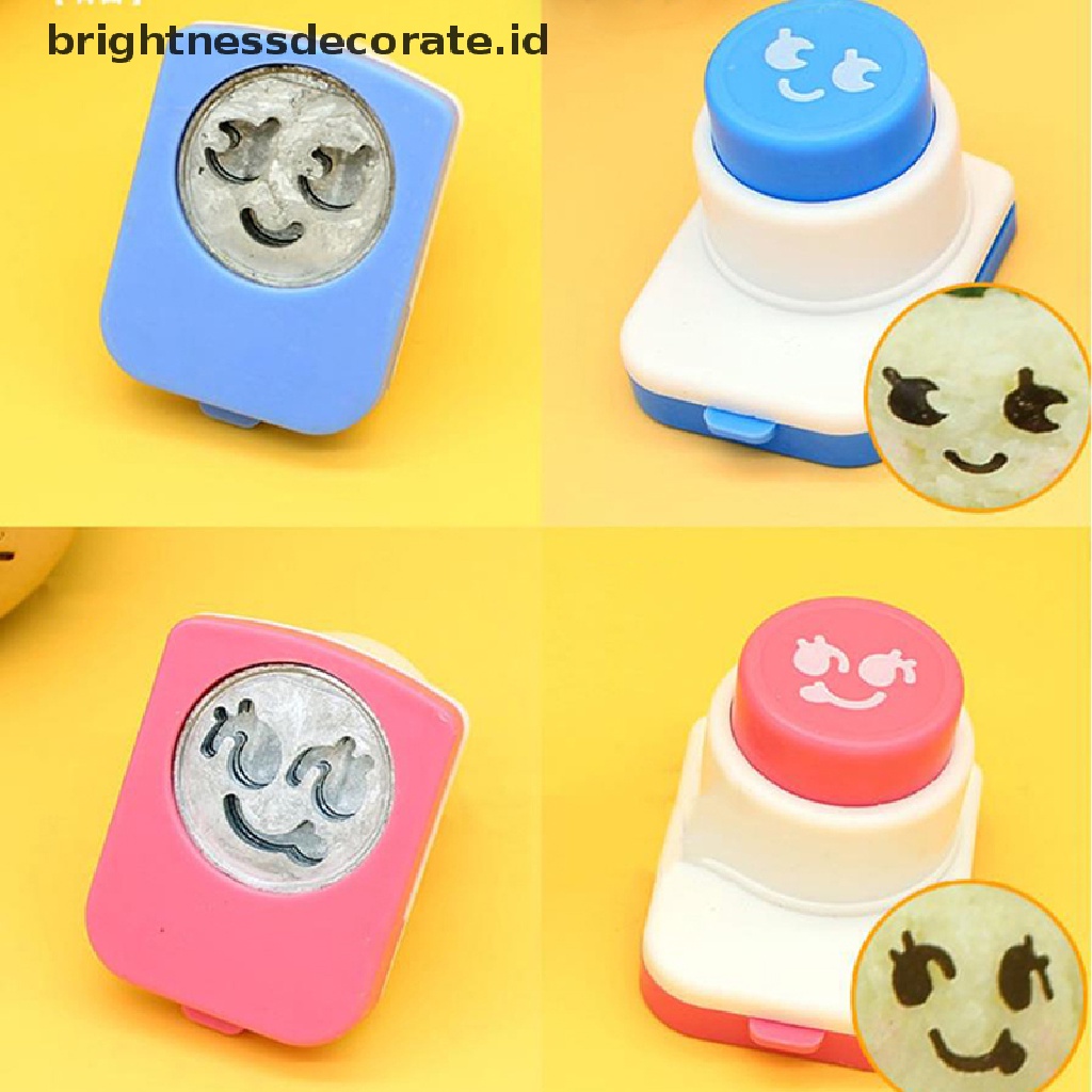 [Birth] Cetakan Bola Nasi Kartun DIY Bentuk Wajah Tersenyum Pemotong Rumput Laut Bento Sushi Tools [ID]