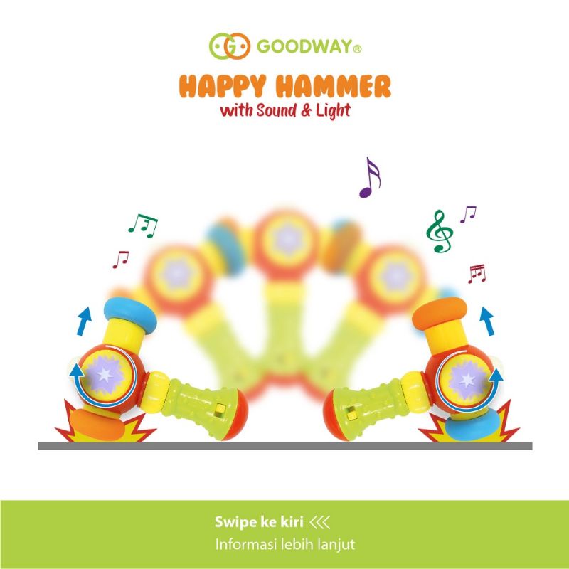 Goodway Happy Hammer With Sound &amp; Light Mainan Tangan Bayi Bunyi