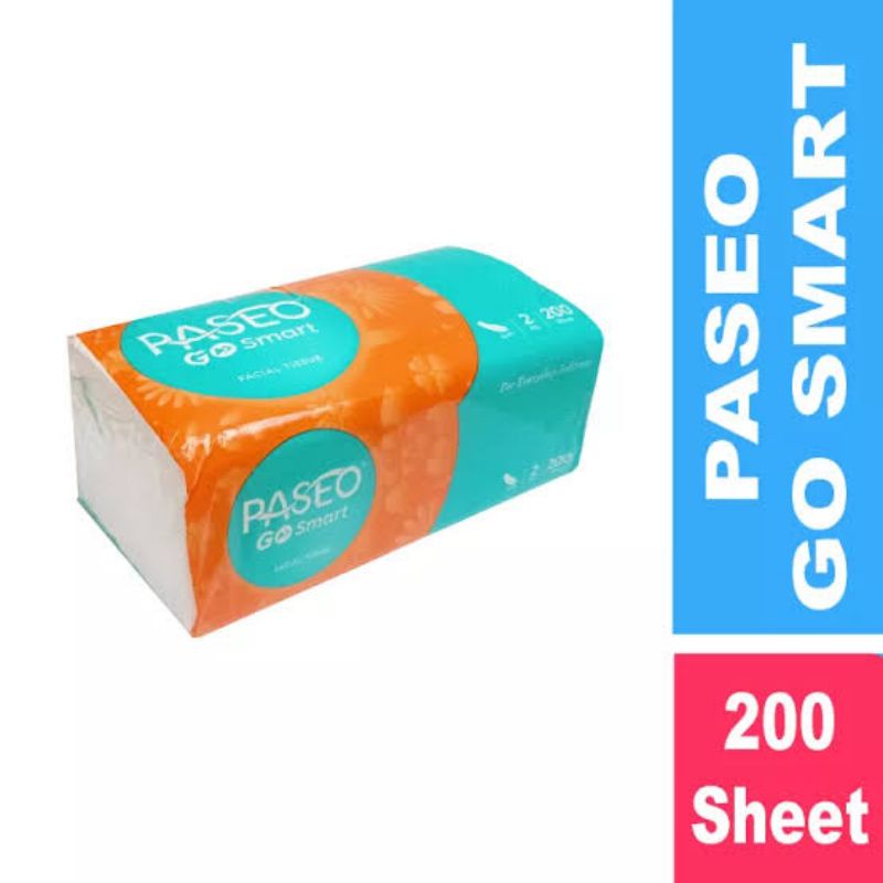 Paseo Go Smart Tissue Facial 200s 2ply - Passeo Tisu Wajah Tissue Kering Perlengkapan Rumah Tangga - Tisu Muka