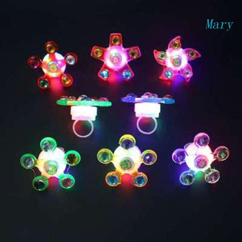 Mary Wearable Ring Luminous Rings Sensory Fidget Hand Spinner Mainan Jari Interaktif Untuk Anak Laki-Laki Perempuan Autisme Menambah Stress Re