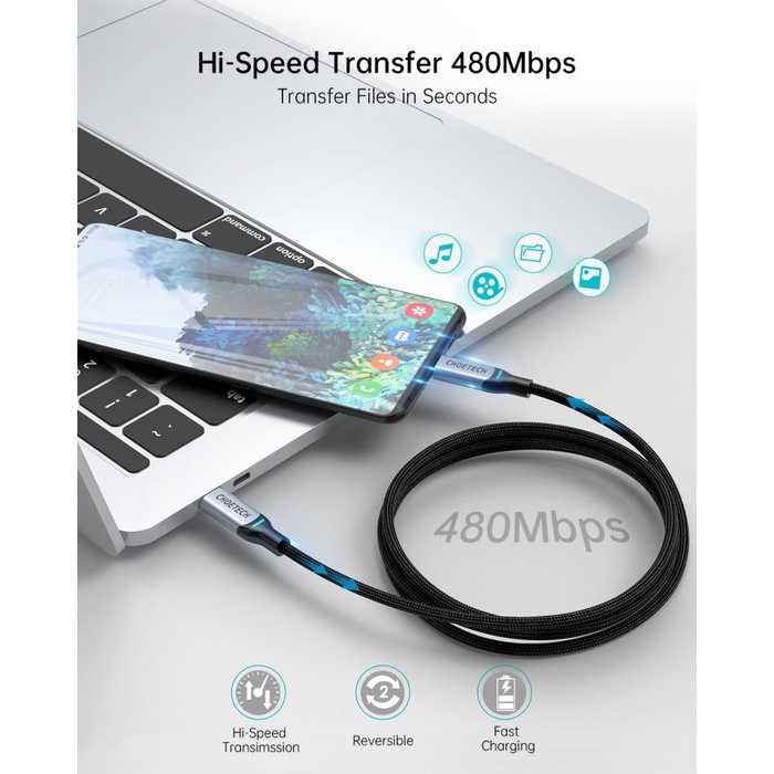 Choetech XCC-1002 Kabel Charger 100W 5A PD USB Type C to C 1,8M 180CM
