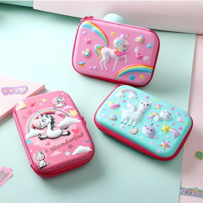 

Tempat Pensil Anak Tk/Sd Kotak Pensil 3D Unicorn Karakter Kado Ultah