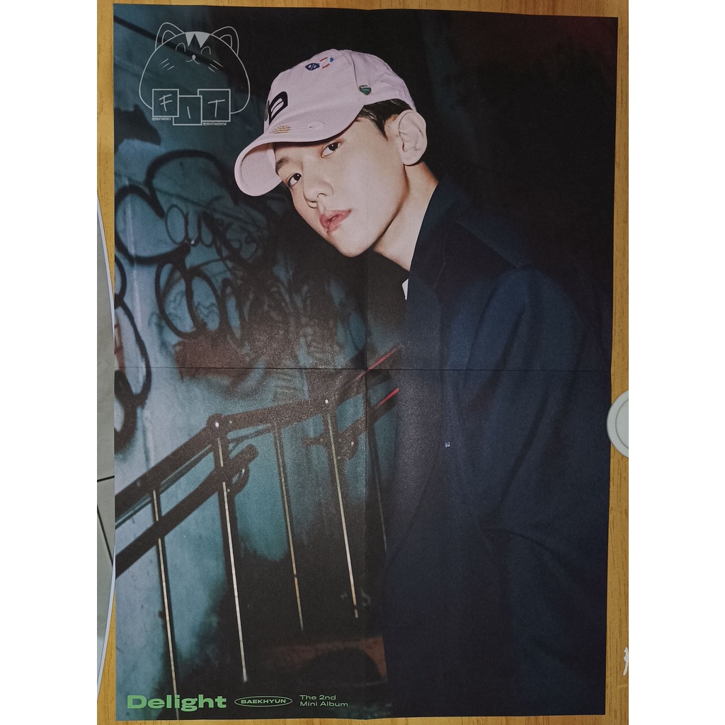Folded poster + Sticker EXO Baekhyun Delight Mint ver.