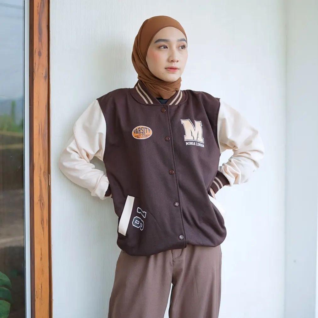 Jaket Varsity Baseball Base Ball M MINGA LONDON bisa untuk Wanita/Pria