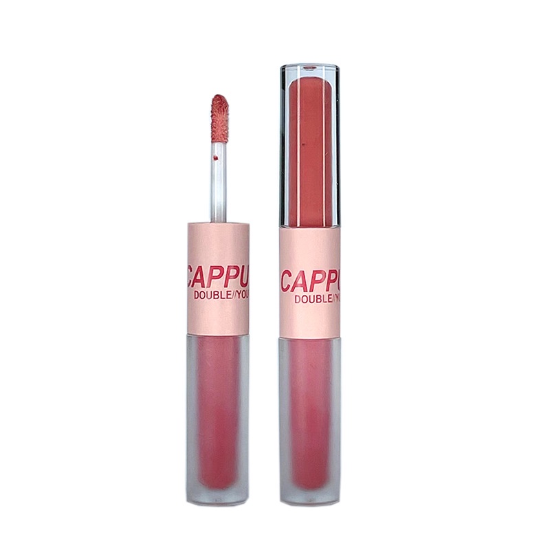 Cappuvini warna baru yang menyenangkan berkepala dua lip glaze mirror water light glaze student high-value lipstick beauty makeup