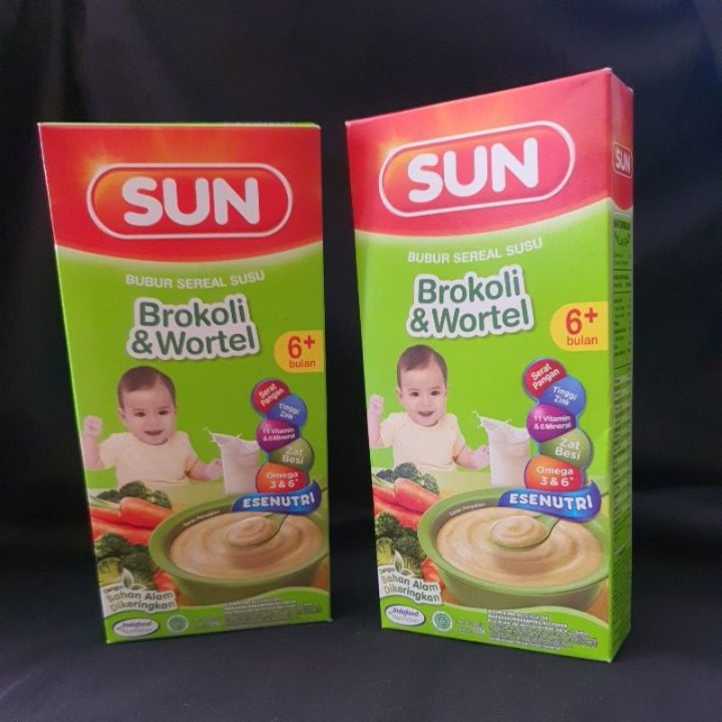 SUN BUBUR SEREAL SUSU BROKOLI WORTEL / BUBUR BAYI SUN 6+ BULAN 120GR