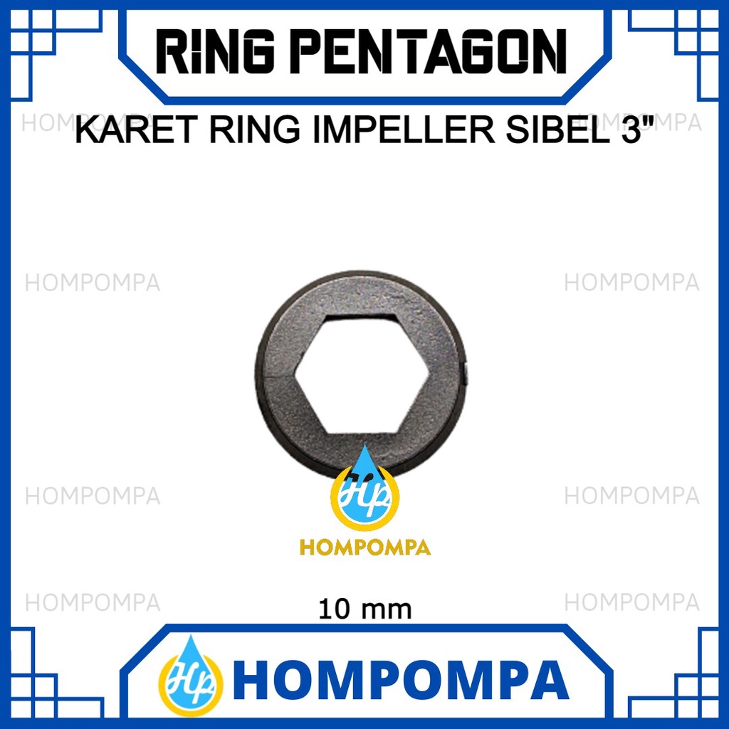 KARET RING PENTAGON 3" SUBMERSIBLE 3in POMPA AIR SIBEL SATELIT 3 inch