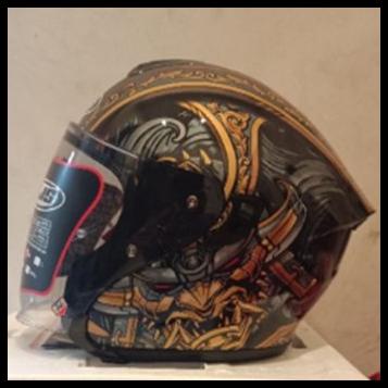 Helm Njs Kairoz Dv Motif Samurai Double Visor