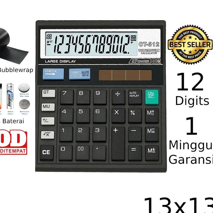 

WAH979 Kalkulator CITIZEN CT 512 12 Digit - Calculator Check Dual 2 Power <<>>