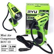 MURAH Mini Kompressor RYU RCC12 Compressor Mini Listrik Portable Alat Pompa isi Angin Ban Balon Digital / Kompresor Angin Mini Listrik DC 12V 120 PSI