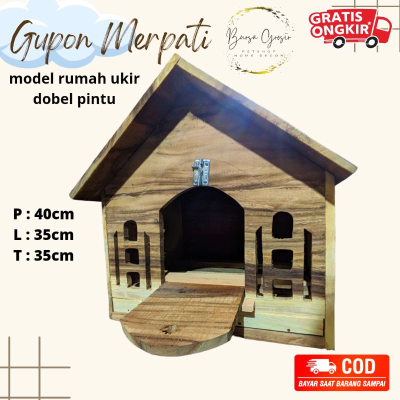Gupon Merpati Rumah Ukir, Tong dara Merpati, Box merpati, Rumah Burung, Kandang Burung Merpati