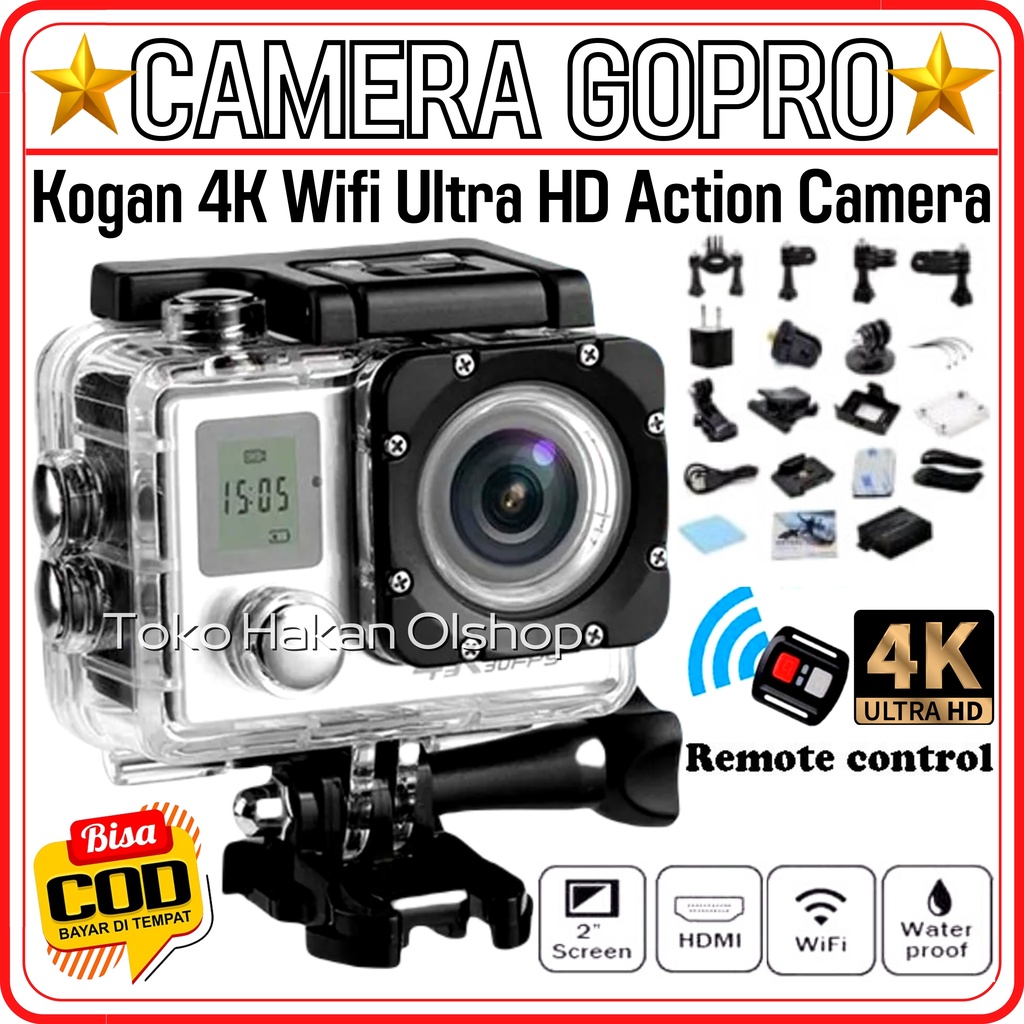 ACTION CAMERA - KAMERA SPORT / VLOG / GO PRO CAMERA KOGAN 4K WIFI REAL PICT - Kogan 4K Wifi Ultra HD
