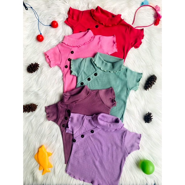 Baju ATASAN Anak Perempuan MIKAYLA Ruffle Knit Tee 1-5 Tahun