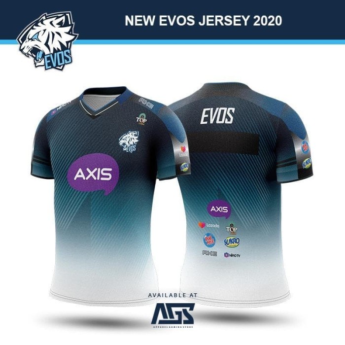 ⭐BISA COD⭐ JERSEY EVOS ESPORTS 2019 - OFFICIAL ORIGINAL - CUSTOM NICKNAME - Biru, M NICKNAME