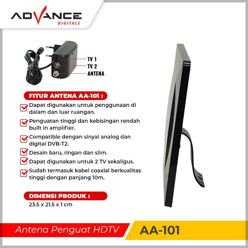 Antene TV Digital ADvance AA -101 Indor Outdor Digital Analog dalam