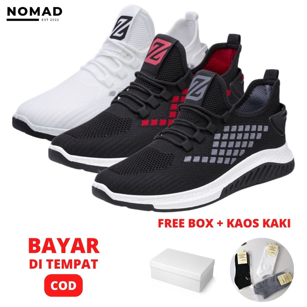 Nomad Sepatu Sneakers Pria Impor Casual Running Shoes Checkers S10