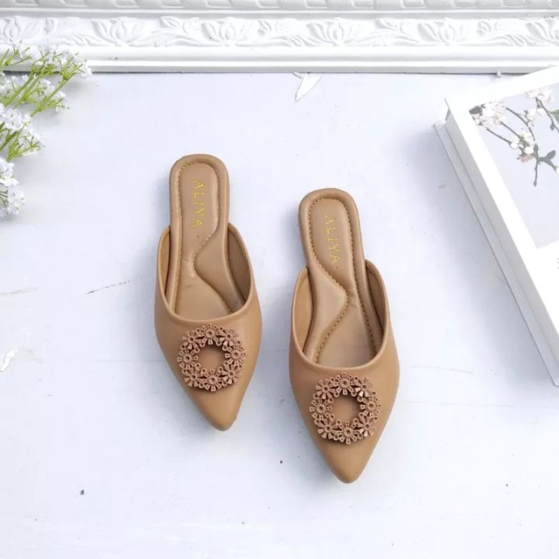 Aliyashoes Flat Mules Wanita Fiona